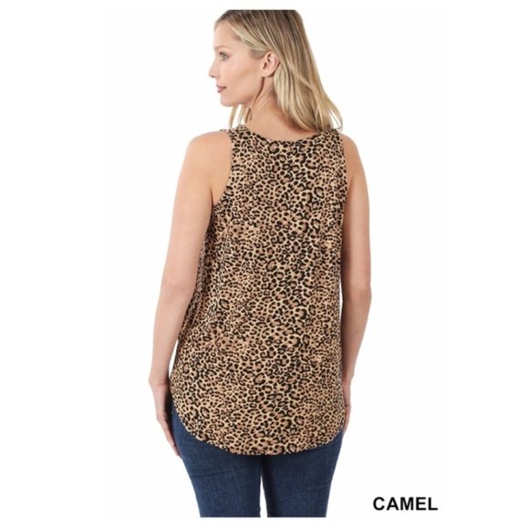 Camel Leopard Print Tank Top - Picture 4 of 4